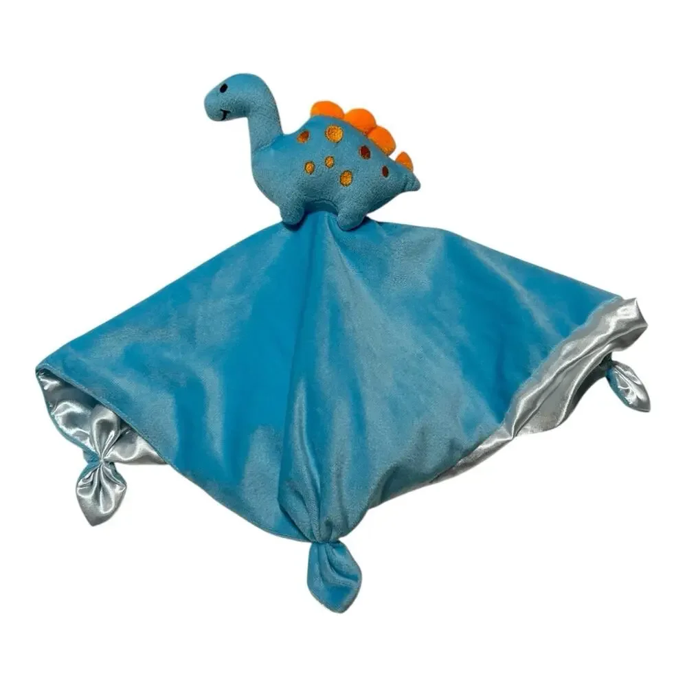 Pro Goleem Dinosaur Lovey Blanket Soft Security Blanket Stuffed Toy Blue Orange